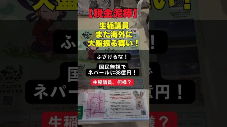 【税金泥棒】また海外に大盤振る舞い！生稲議員、ネパールに5.7億円追加！国民は物価高で悲鳴なのに！#ばら撒き #生稲晃子 #外務省 #ネパール #税金 #炎上
