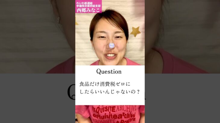 食品だけ消費税ゼロにしたらいいんじゃないの？#れいわ新選組 #西郷みなこ #積極財政50本ノック #食品　#消費税は廃止