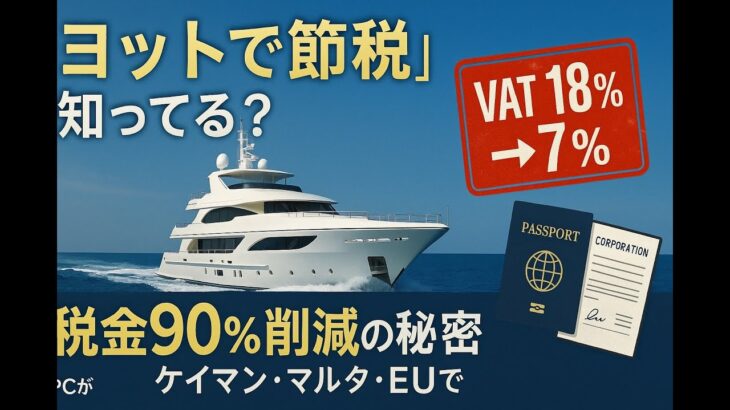 「ヨットで節税」知ってる？税金90％カットも可能な合法スキームとは💼 ケイマン・マルタ・EUで資産を守れ！