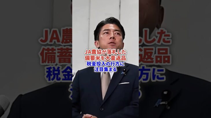 JA農協が落札した備蓄米を大量に返品 税金投入の可能性にブチギレ #時事 #税金 #小泉進次郎 #備蓄米