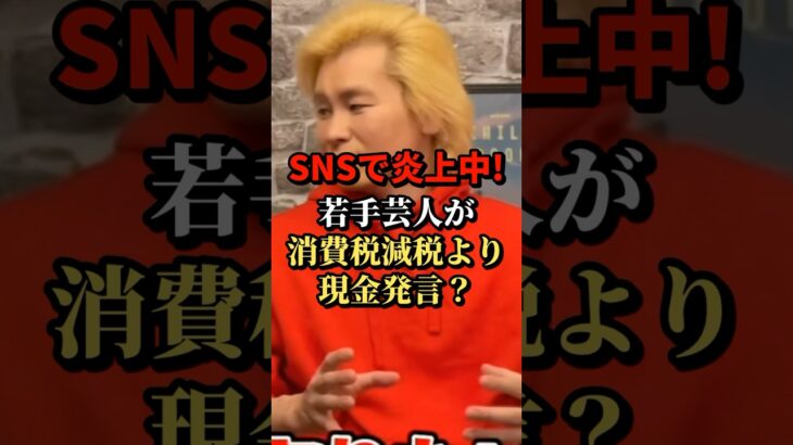 SNSで炎上中！若手芸人が消費税減税より現金発言？ #政治 #自民党 #国民民主党