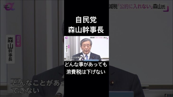 「消費税を下げる公約はどんな事があっても出来ない」自民党 森山幹事長 #政治 #選挙 #自民党 #財務省 #森山幹事長 #減税 #増税 #消費税 #shorts