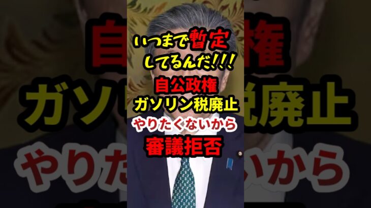 自公政権、ガソリン税やめたくないから審議拒否 #政治 #shorts