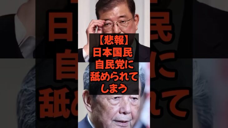 日本国民自民党に舐められてしまう　#石破総理 #自民党 #税金 #政治