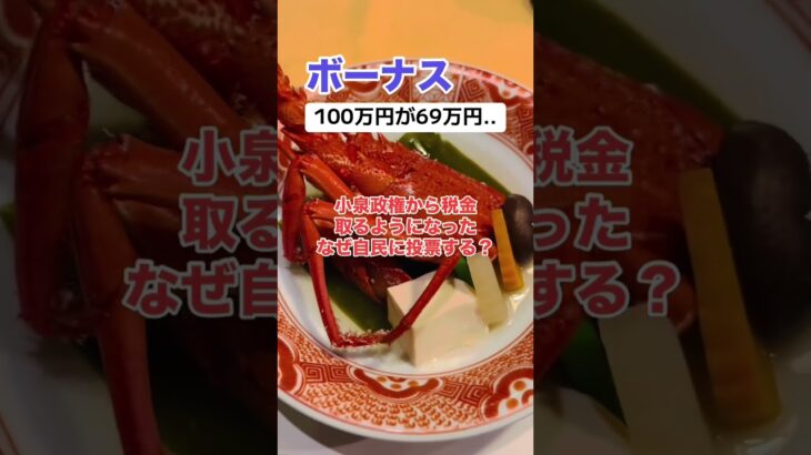 【物議】ボーナスから税金引かれるのは自民党のせい
