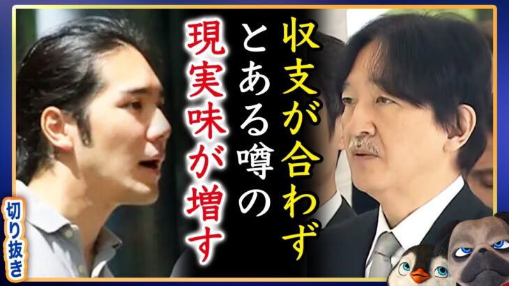 【税金泥】小室圭の支出と収入が全く合わず、あの疑惑が囁かれる【切り抜き】