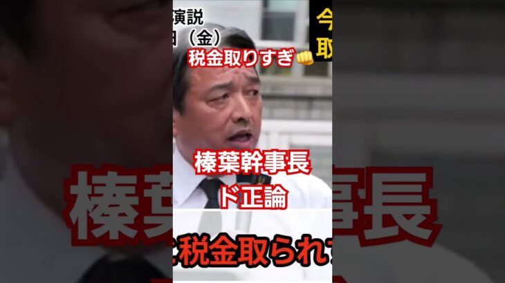 【税金取りすぎ！】これに尽きる… #榛葉賀津也 #財務省 #自民党