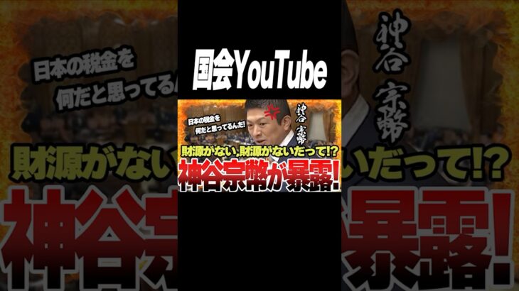 【暴露】日本の税金を使って外国人優遇の政策を行う政府に追求する神谷宗幣議員！日本の税金を何だと思ってるんだ！【国会中継】【神谷宗幣】