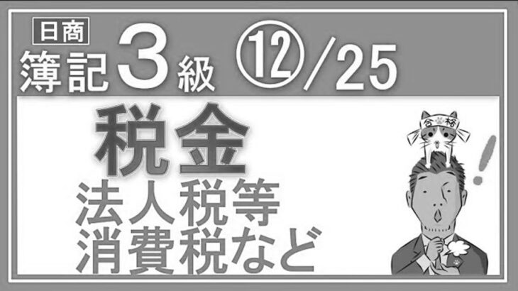簿記3級⑫税金【全25回（基礎18回＋じっくり復習等7回）】消費税や法人税等や固定資産税などの仕訳がメッチャわかるっ！