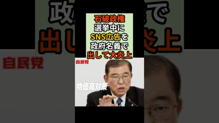 【石破政権反則】選挙中SNS広告で税金私物化の公平性崩壊 #石破政権 #選挙中SNS広告 #税金私物化