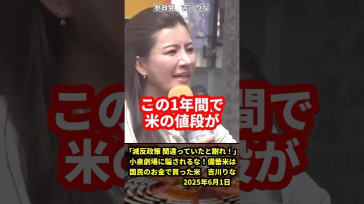 「備蓄米は私達が払った税金で買ったお米で、それを国民がまたお金を払って買うのはおかしい！」熱い街頭演説をする　参政党　美人議員　吉川りな#政治 #参政党 #shorts