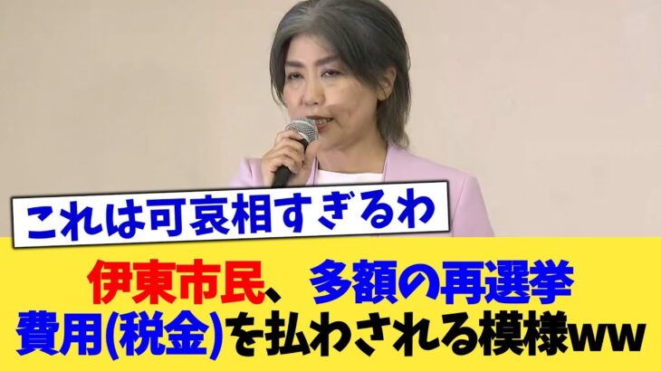 伊東市民、多額の再選挙費用(税金)を払わされる模様ww【2chまとめ】【2chスレ】【5chスレ】