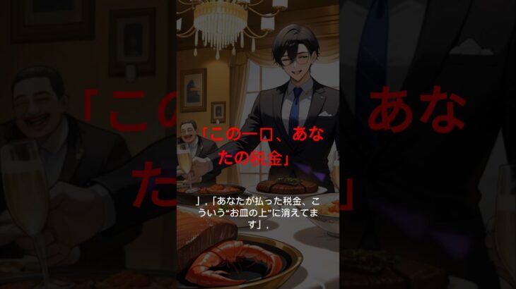「税金で食う1皿5万円のディナー、あなたは許せます？」#政治 #税金の使い道 #豪華ディナー #プロスペクト理論 #ひろゆき風 #政治家特権 #物価上昇 #損失回避 #税金ウォッチ #短尺動画