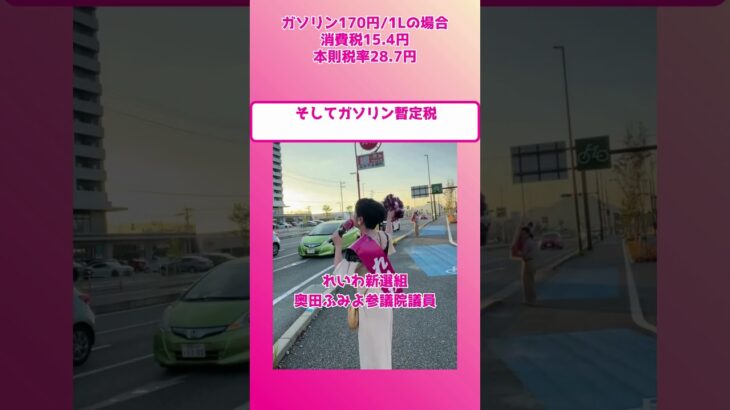 ガソリン暫定税だけじゃない？４つもの税金は取り過ぎ！暫定税率廃止で誤魔化されるな！#奥田ふみよ  #れいわ新選組  #ブラック校則  #山本太郎 #ガソリン減税 #消費税廃止 #ガソリン暫定税率廃止