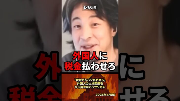 「税金バンバン払わせろ」外国人の土地問題をひろゆきが斬る#政治 #政治家 #ひろゆき #国会 #外国人